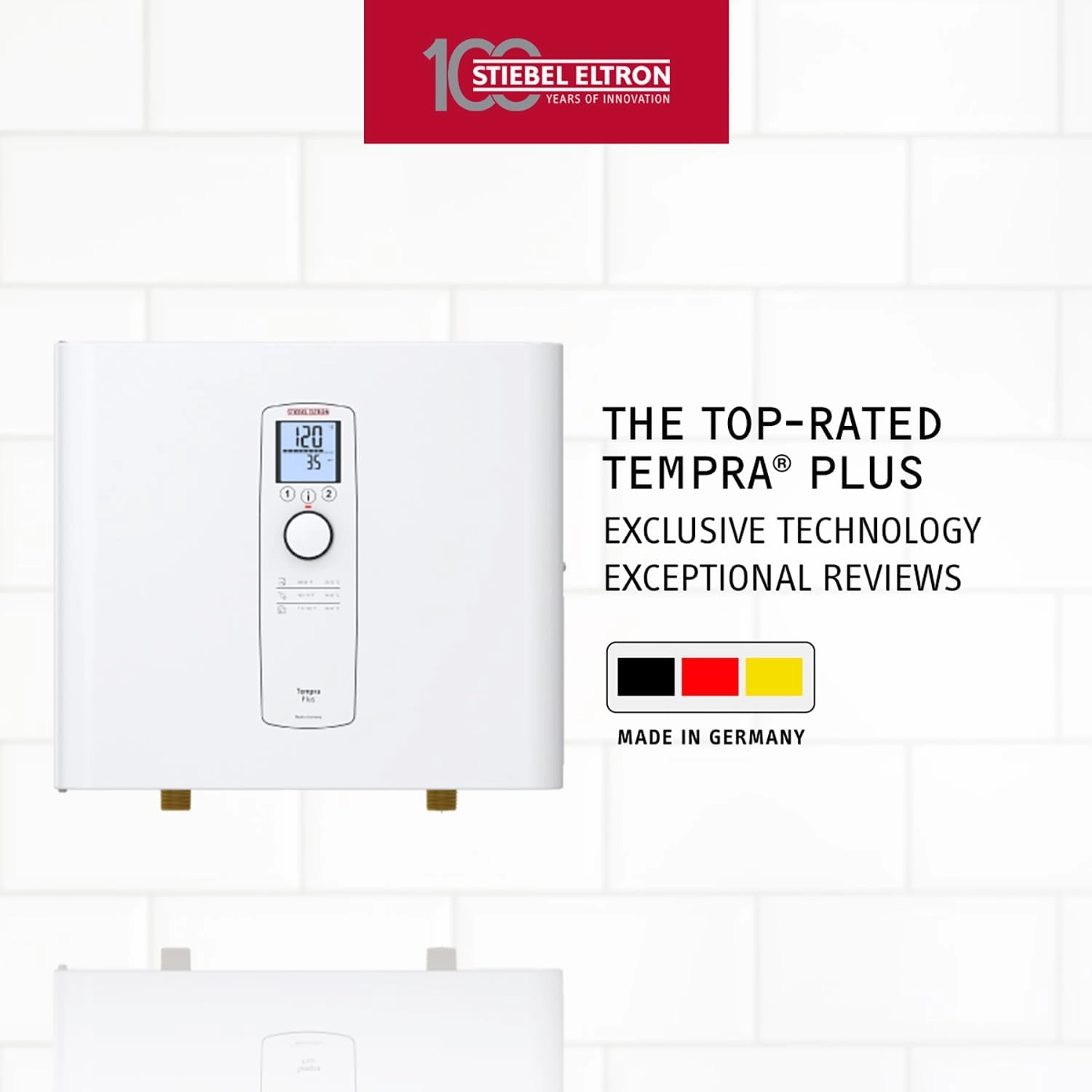 Stiebel Eltron Tankless Water Heater – Tempra 24 Plus – Electric, On Demand Hot Water, Eco, White, 20.2