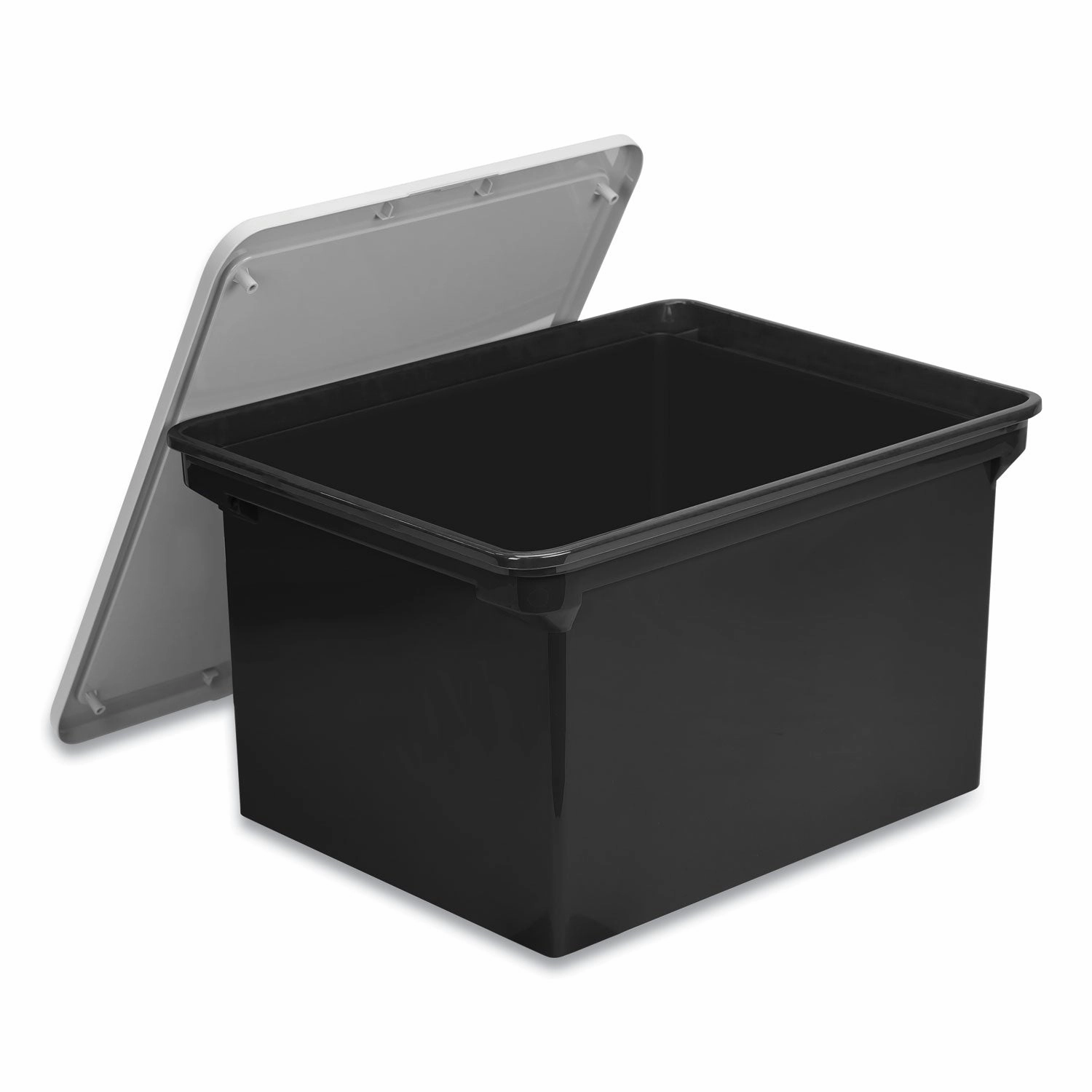 Storex Tote with Comfort Edges, Legal/Letter, 13.9" x 18.3" x 10.6", Black, 4/Carton