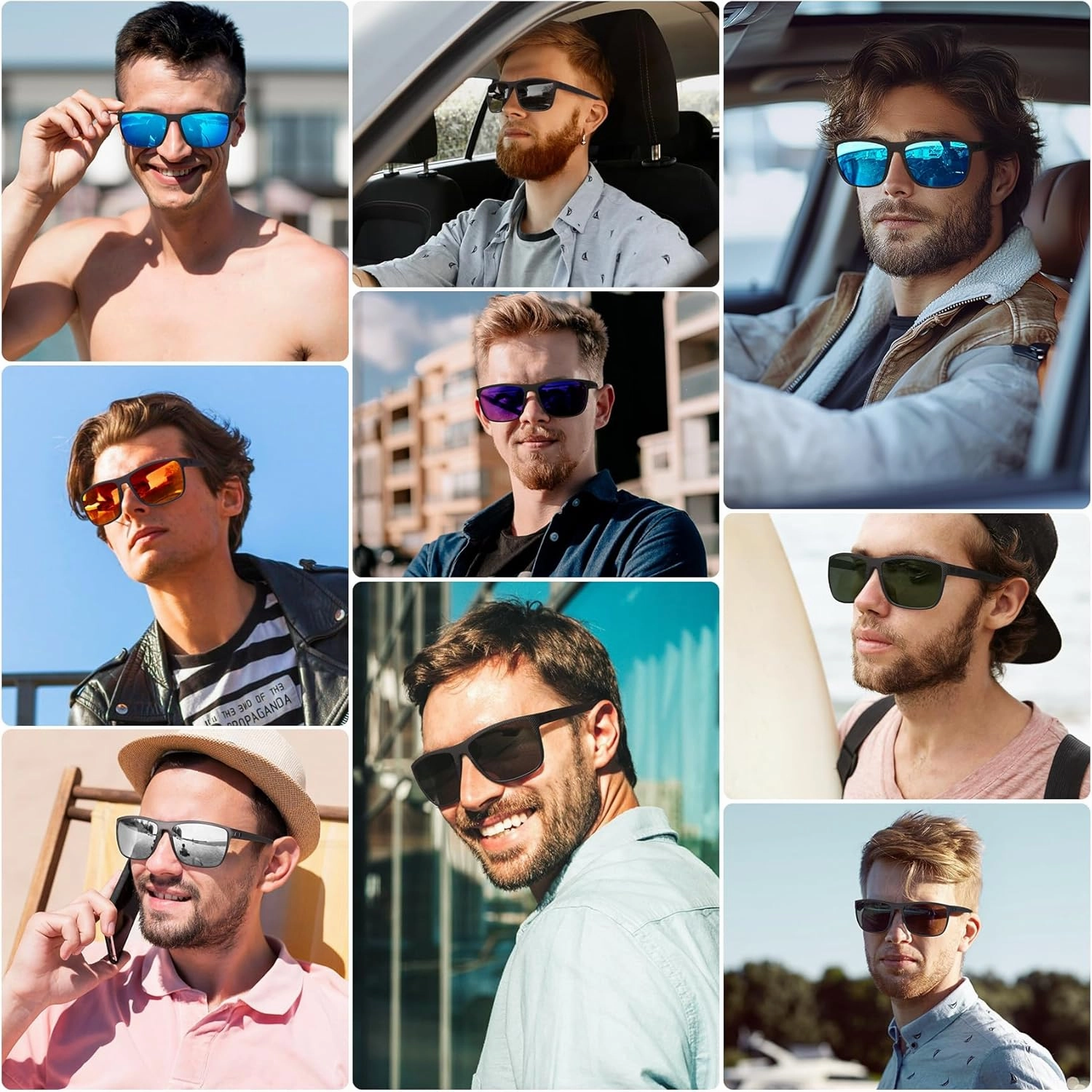 STORYCOAST Polarized Sunglasses for Men Women Classic Square Sports Fishing Running Golf Sun Glasses UV Protection