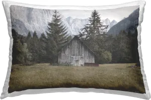 Stupell Industries Mountain Forest Cabin Design by Susan Ball Indoor Printed Throw Pillow, 14 x 7 x 20, Green