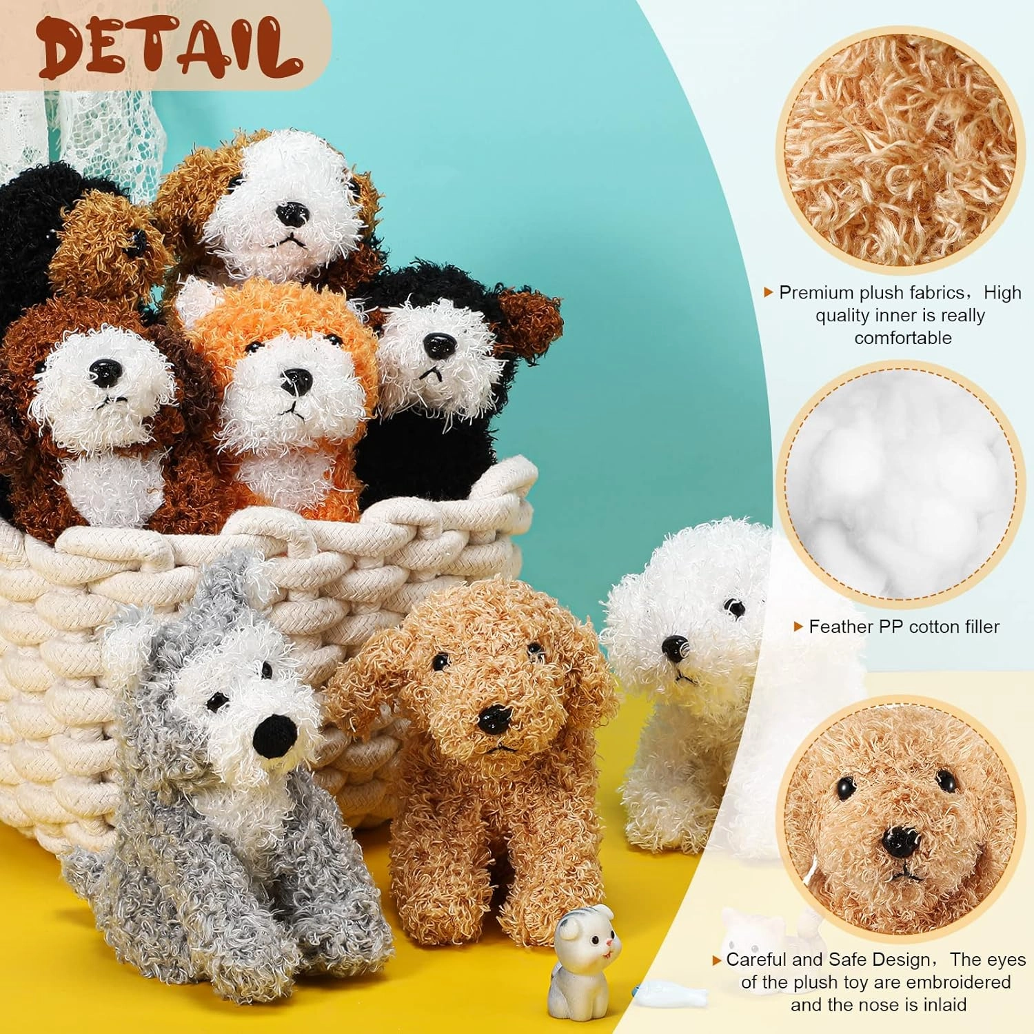 Sumind 8 Pieces Plush Dogs 5 Inch Stuffed Animals Bulk Assorted Cute Stuffed Dogs Small Animal Plush Toys for Girls Boys Graduation Valentine School Classroom Party Supplies Favors(Squatting Dog)