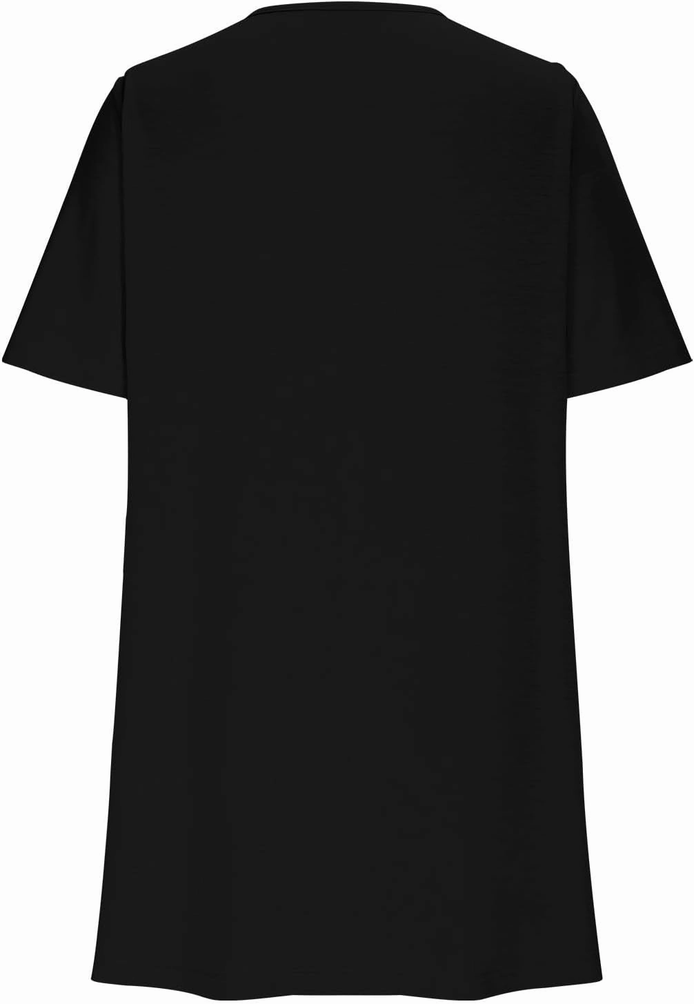 Summer Dresses for Women 2025 Pleated Short Sleeve Crewneck Womens Dresses Plain Casual Beach Dress with Pockets