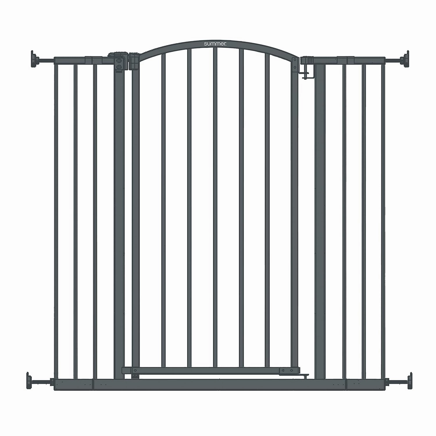 Summer Infant Extra Tall Decor Safety Pet and Baby Gate, 28” - 38.25” Wide, 36" Tall, Install In-between Rooms, Doorways and Stairways, 20” Wide Door Opening - Gray