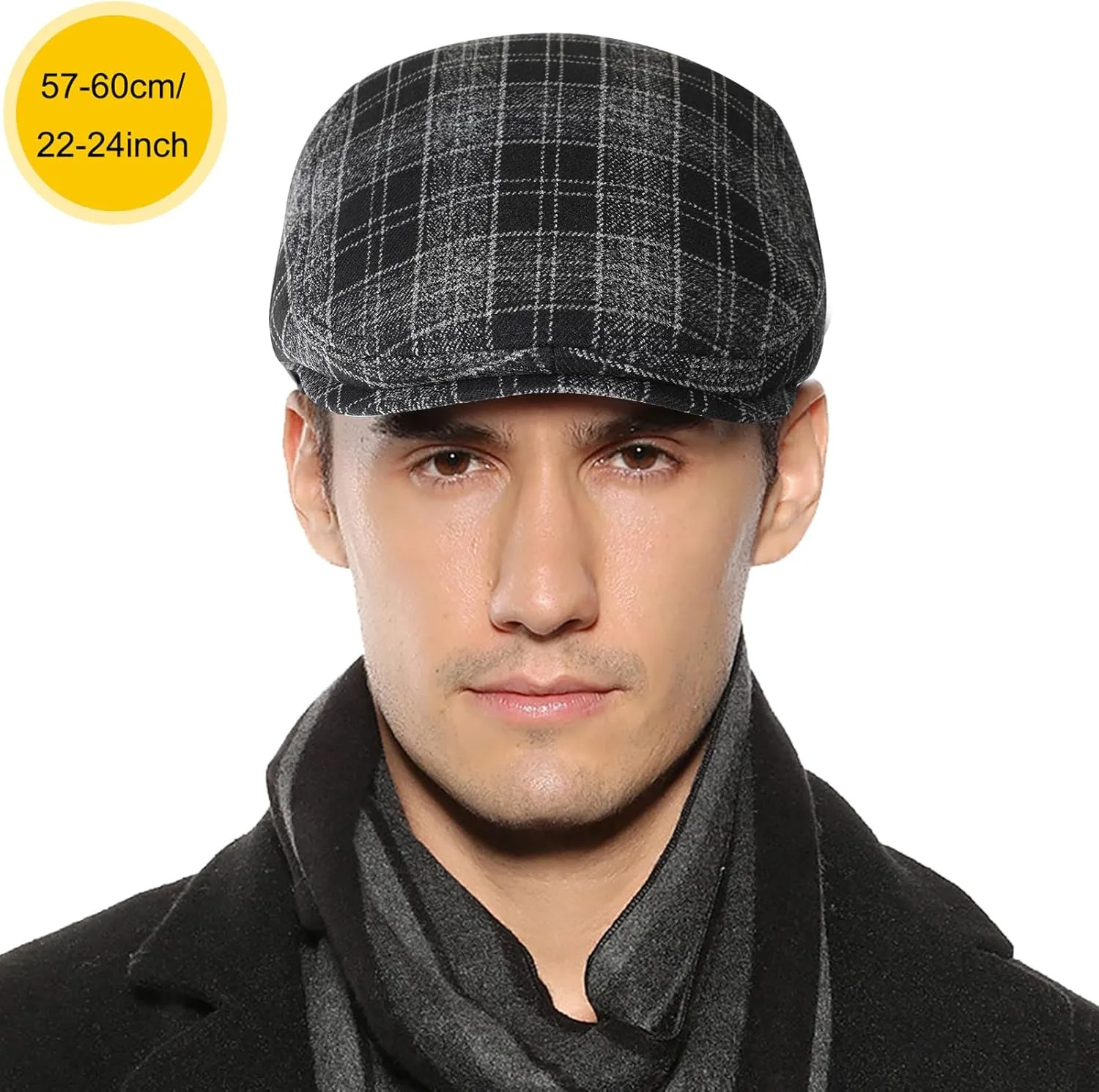 Sumolux Mens Newsboy Cap Winter Beret Hat Cabbie Flat Cap