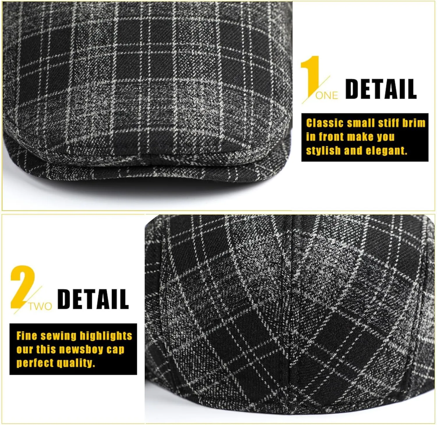 Sumolux Mens Newsboy Cap Winter Beret Hat Cabbie Flat Cap