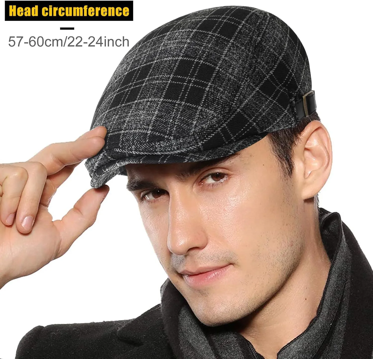 Sumolux Mens Newsboy Cap Winter Beret Hat Cabbie Flat Cap