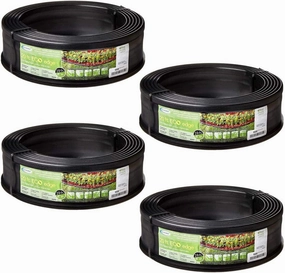 Suncast 5 Eco Edge 20 Foot Plastic Edging Roll w/ 2 Connectors, 5 Inch (4 Pack)