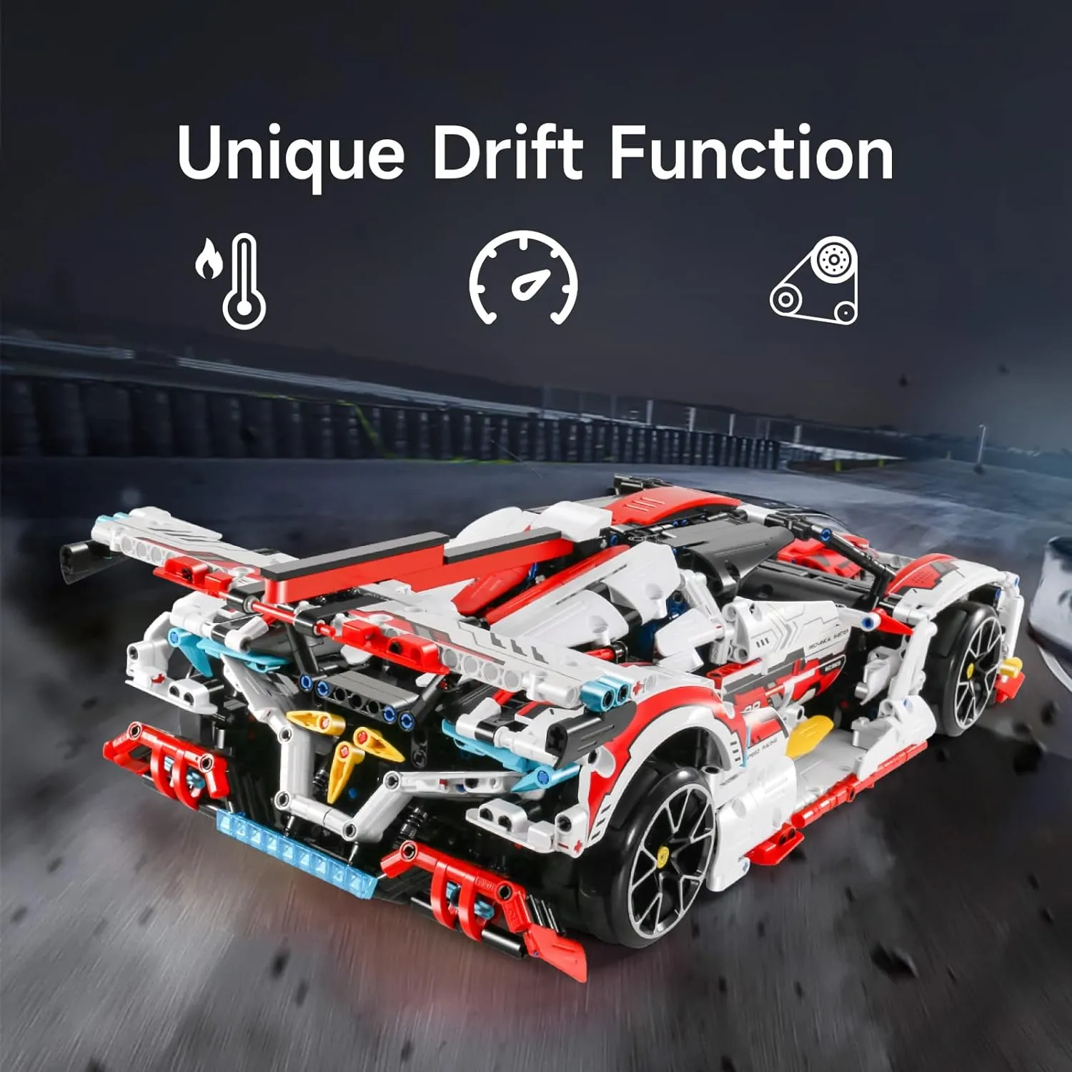 Super Car Building Kits - with Easy Drifting Wheels, Remote Control Function, Electric Gull-Wing Doors - Collectible 1:10 Scale Model Technique Car Building Blocks Set for Adults (2277 PCS)