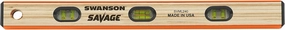 Swanson Tool Co SVML240 24 inch Savage Laminated Wood Masonry I-Beam Level with 3 Bubble Vials for 0°/90°/45° Measurements