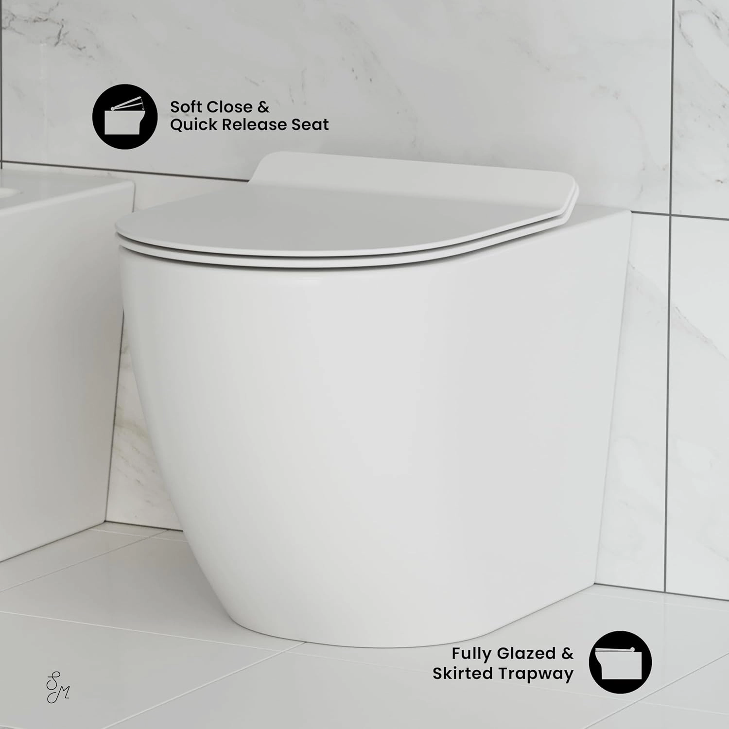 Swiss Madison Well Made Forever SM-WT514 St. Tropez Back to Wall Toilet in Glossy White