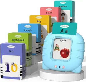 Talking Cards for Toddlers, Speech Therapy Toys Autism Toys, ABC 123 Sight Words Etc, Educational Learning Interactive Toys with Giftable Package (510-blue (New ABC 123  3 Songs))