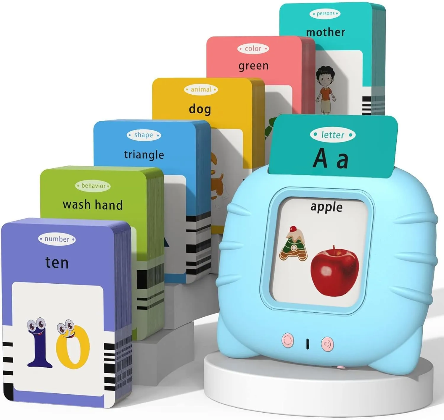 Talking Cards for Toddlers, Speech Therapy Toys Autism Toys, ABC 123 Sight Words Etc, Educational Learning Interactive Toys with Giftable Package (510-blue (New ABC 123  3 Songs))