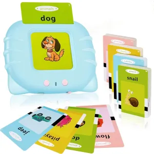 Talking Flash Cards for Toddlers with 224 Sight Words, ABC Educational Learning Interactive Toys, Speech Therapy Toys for Children with Autism Montessori, Thoughtful Gifts for Kids (Blue)
