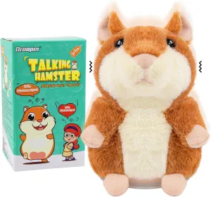 Talking Hamster - Stuffed Animals Toy for Kids 2 3 4 5 6 Year Old, Repeats What You Say - Toddler Interactive Plush Toys, Birthday Gifts for Boys Girls 2 Years and Up
