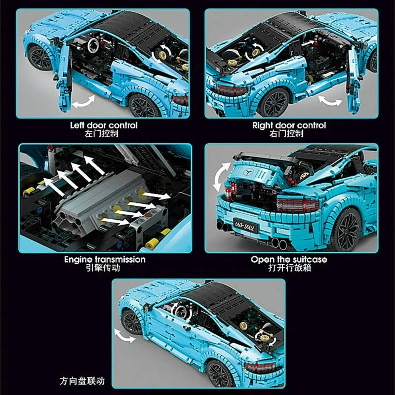 Tech MOC C63 AMG Racing Car Bricks Toy T5002