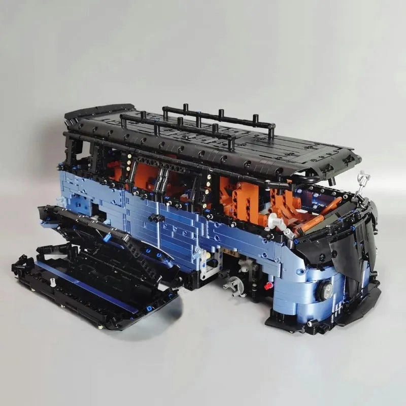 Tech MOC Electroplated Camper Bus Van Bricks Toy T5022A