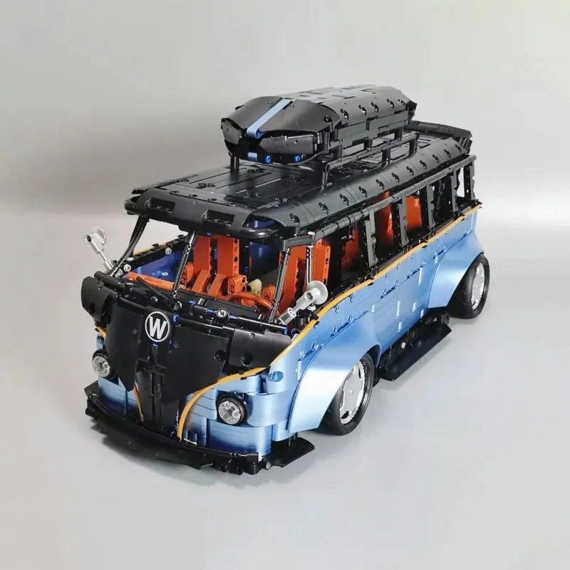 Tech MOC Electroplated Camper Bus Van Bricks Toy T5022A