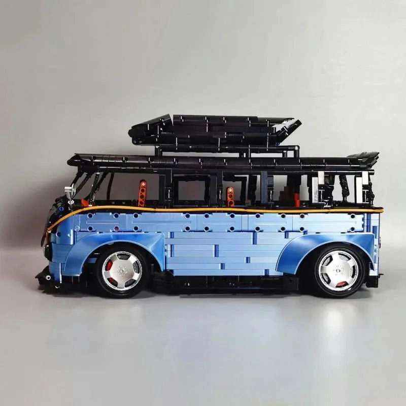 Tech MOC Electroplated Camper Bus Van Bricks Toy T5022A