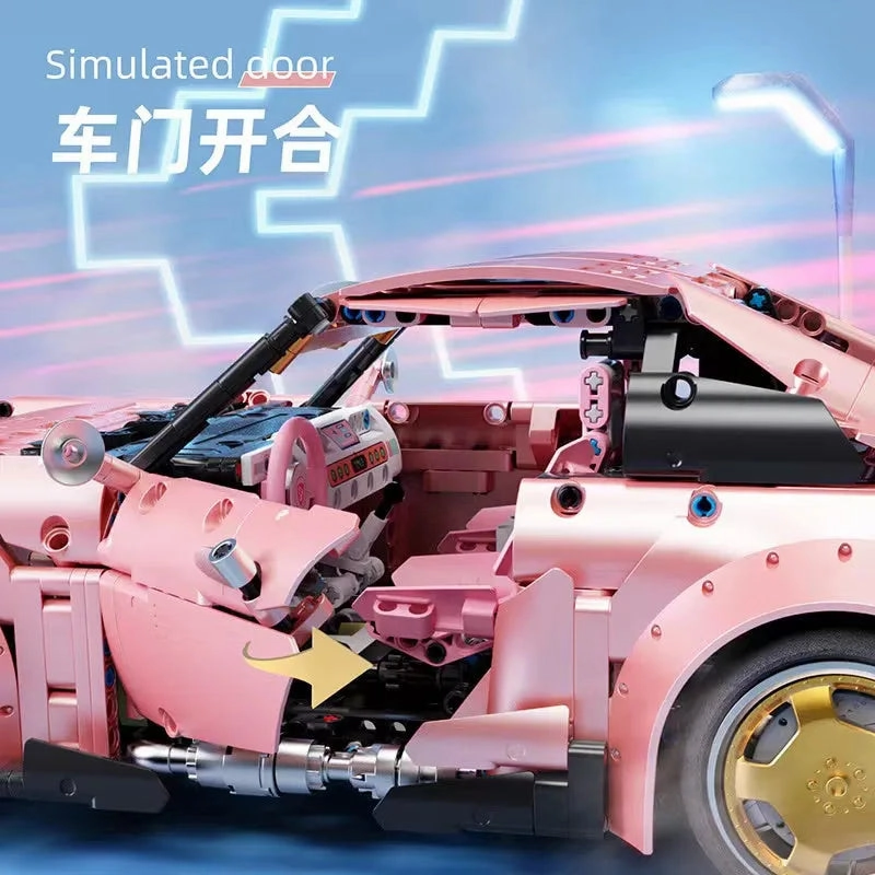 Tech Motorized RC Porsche 911 RWB Supercar Bricks Toy T5036A