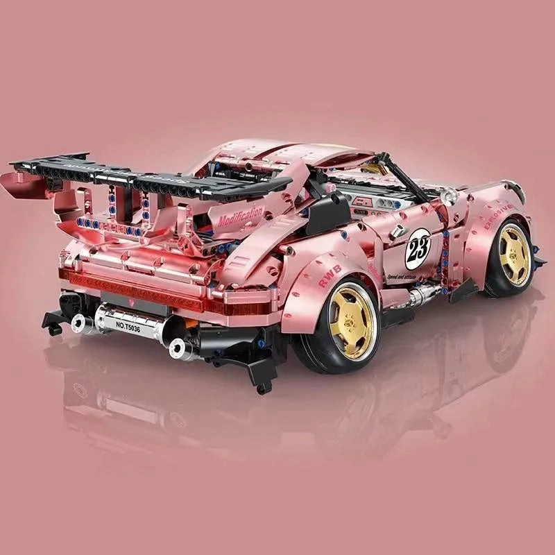 Tech Motorized RC Porsche 911 RWB Supercar Bricks Toy T5036A