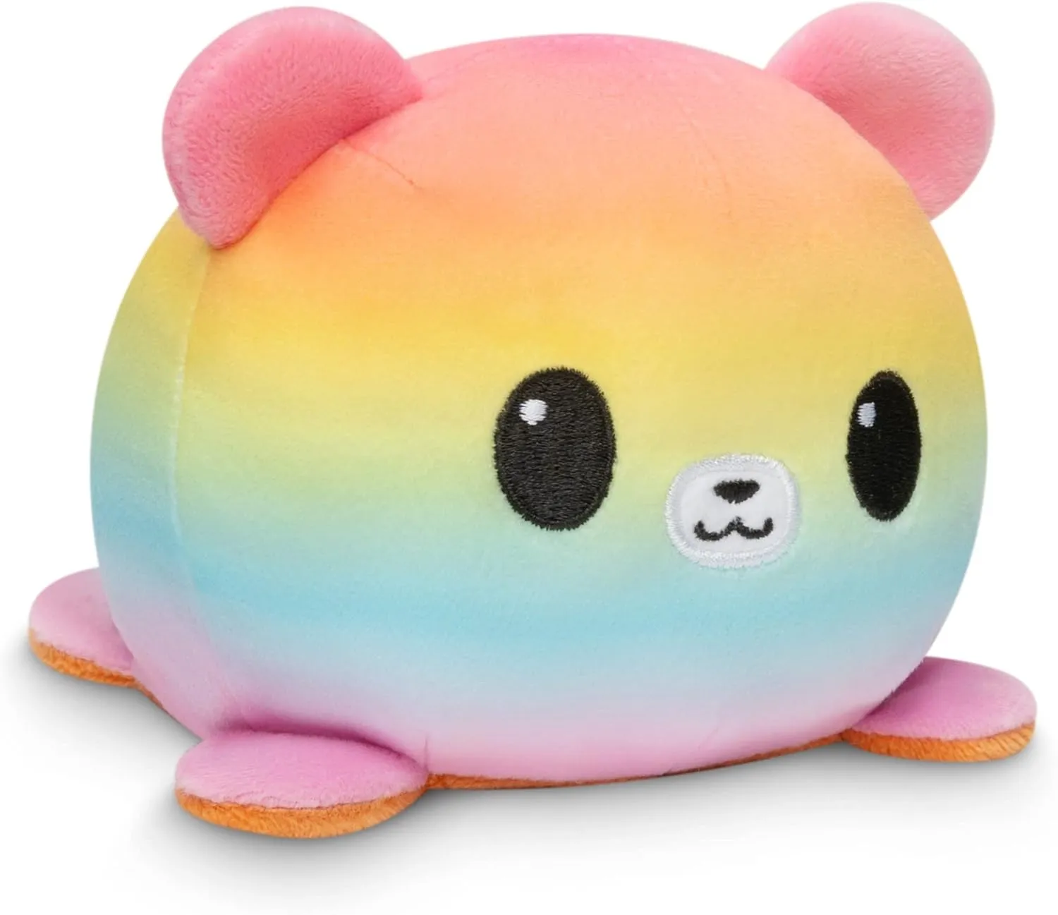 TeeTurtle - The Original Reversible Bear Plushie - Pride - Brown   Rainbow - Cute Sensory Fidget Stuffed Animals That Show Your Mood!