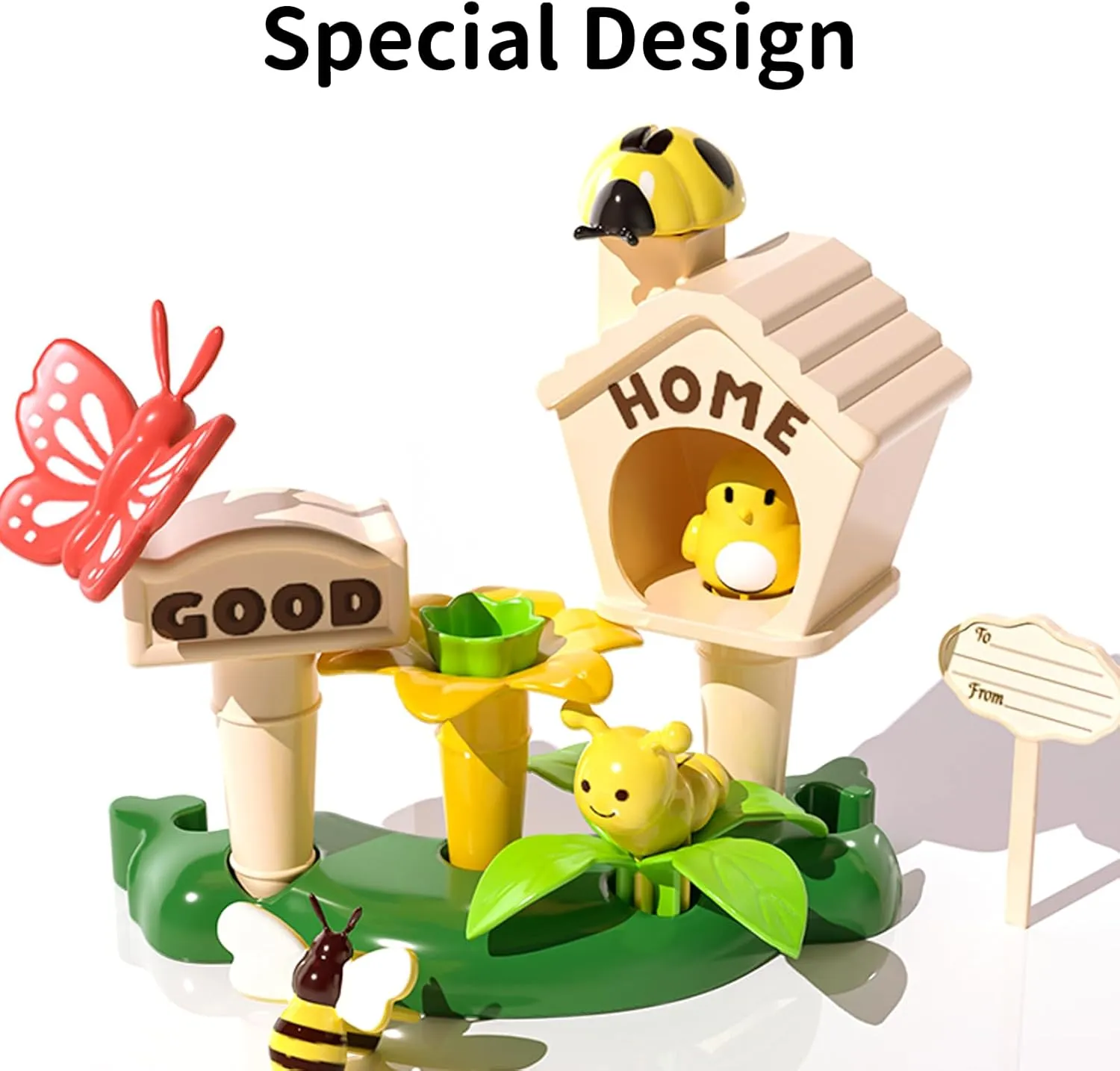 TEMI 138 PCS Flower Garden Building Toys for Girls Toys, Educational STEM Toy and Preschool Garden Play Set for Toddlers 3 4 5 6 7 8 Year Old Kids Boys Girls, Flower Stacking Toys for Kids Age 3-6