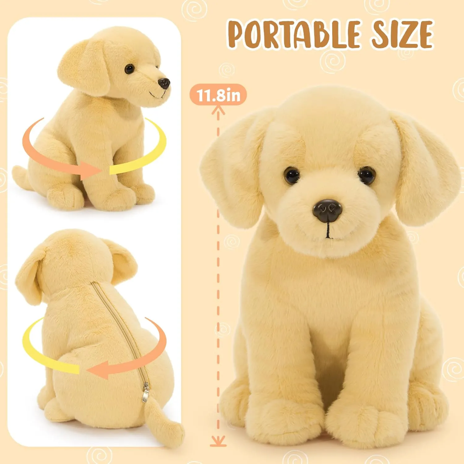 Tezituor Yellow Lab Stuffed Animal with Babies,Big Mommy Stuffed Labrador Dog Plush with 3 Puppy Toys, Realistic Larbrador Retriever Plush Gift for Girl Boy