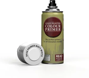 The Army Painter Color Primer Spray Paint, Matt White, 400ml, 13.5oz - Acrylic Spray Undercoat for Miniature Painting- Spray Primer for Plastic Miniatures