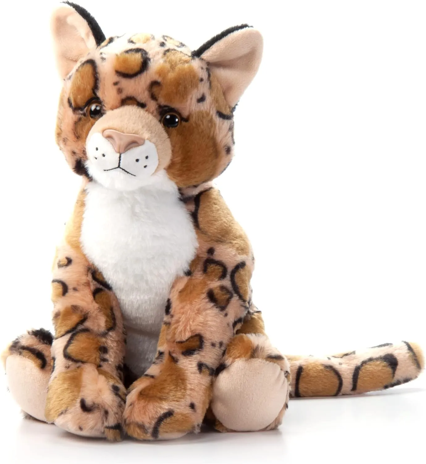 The Petting Zoo Clouded Leopard Stuffed Animal Plushie, Gifts for Kids, Wild Onez Asian Animals, Leopard Plush Toy, 12 inches