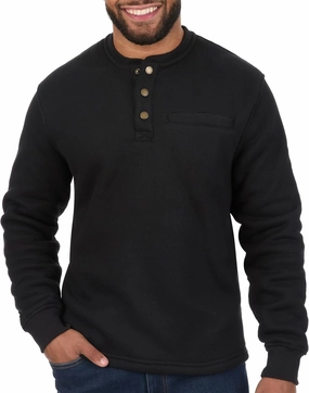 The American Outdoorsman Sherpa Lined Waffle Henley for Men - Thermal Long Sleeve Shirt Bonded Sherpa Lining For Outdoors