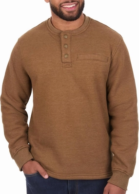 The American Outdoorsman Sherpa Lined Waffle Henley for Men - Thermal Long Sleeve Shirt Bonded Sherpa Lining For Outdoors