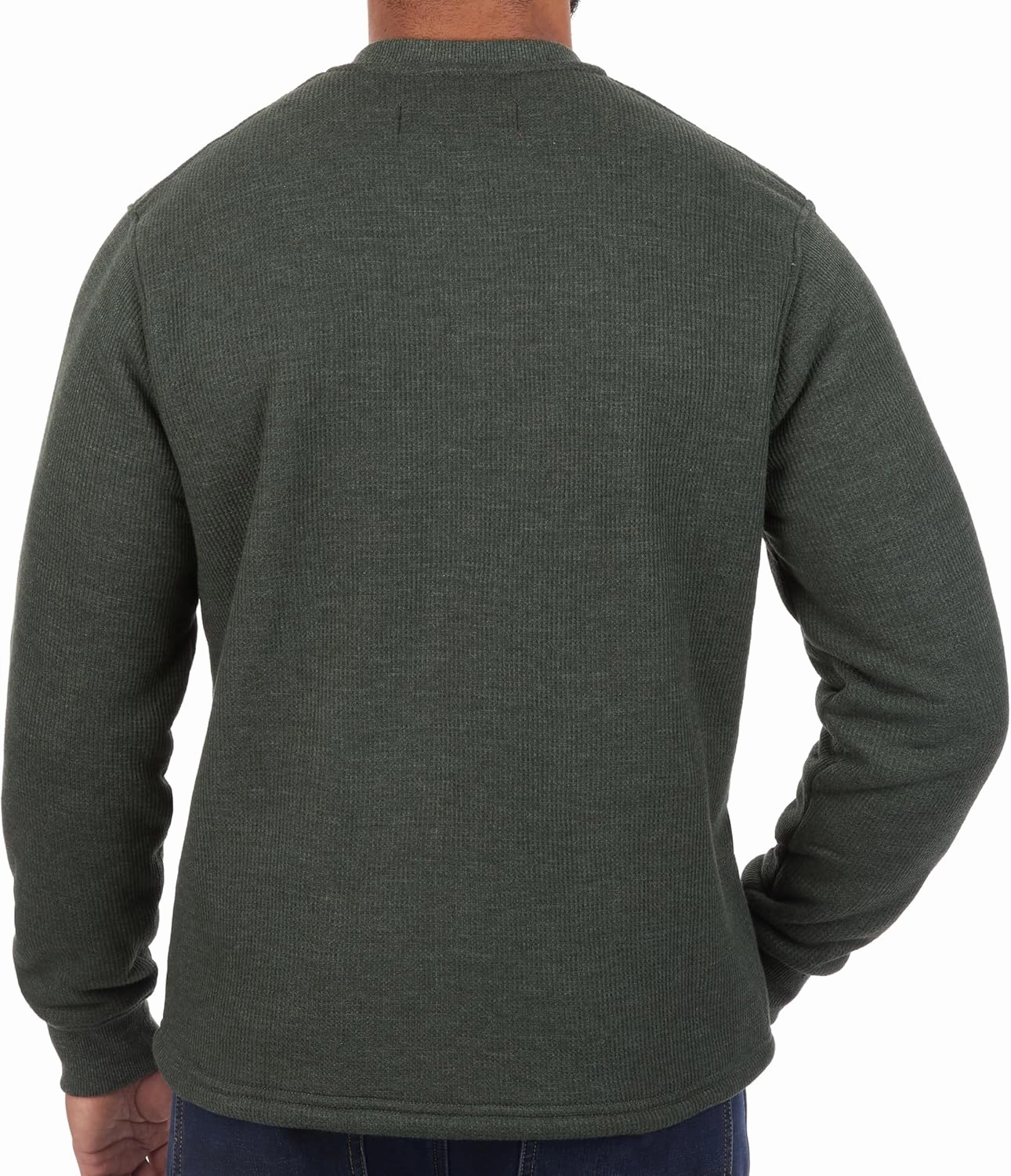 The American Outdoorsman Sherpa Lined Waffle Henley for Men - Thermal Long Sleeve Shirt Bonded Sherpa Lining For Outdoors