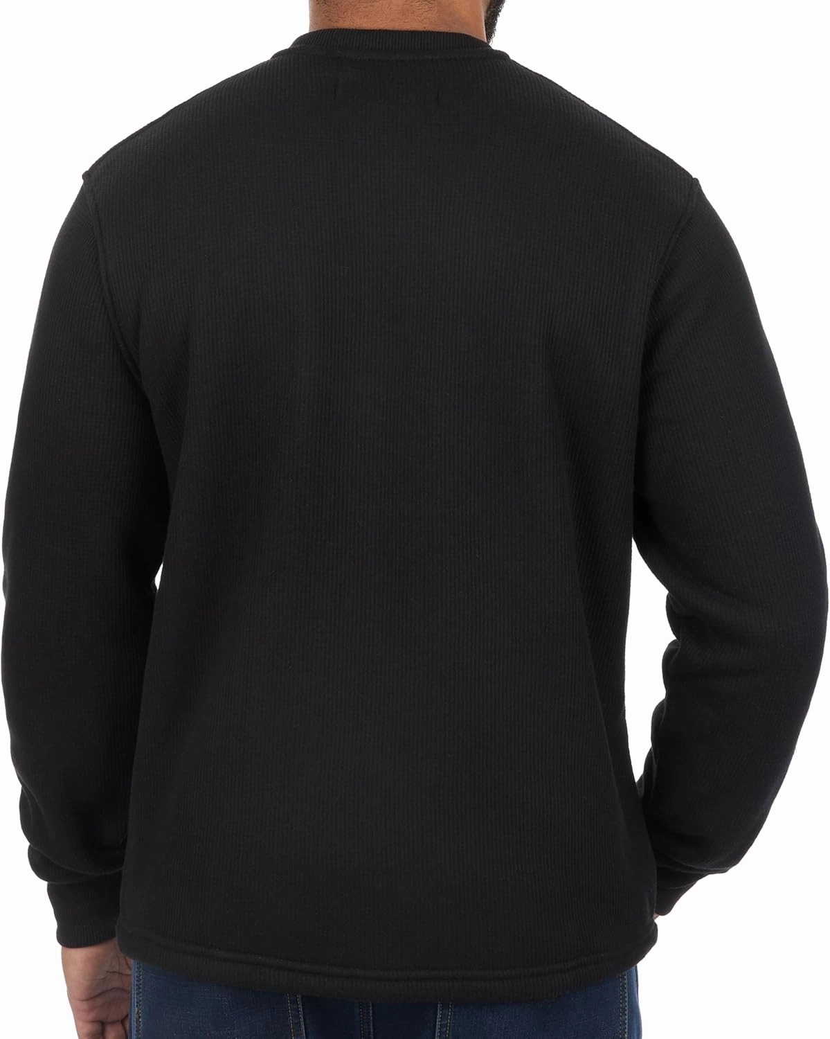 The American Outdoorsman Sherpa Lined Waffle Henley for Men - Thermal Long Sleeve Shirt Bonded Sherpa Lining For Outdoors