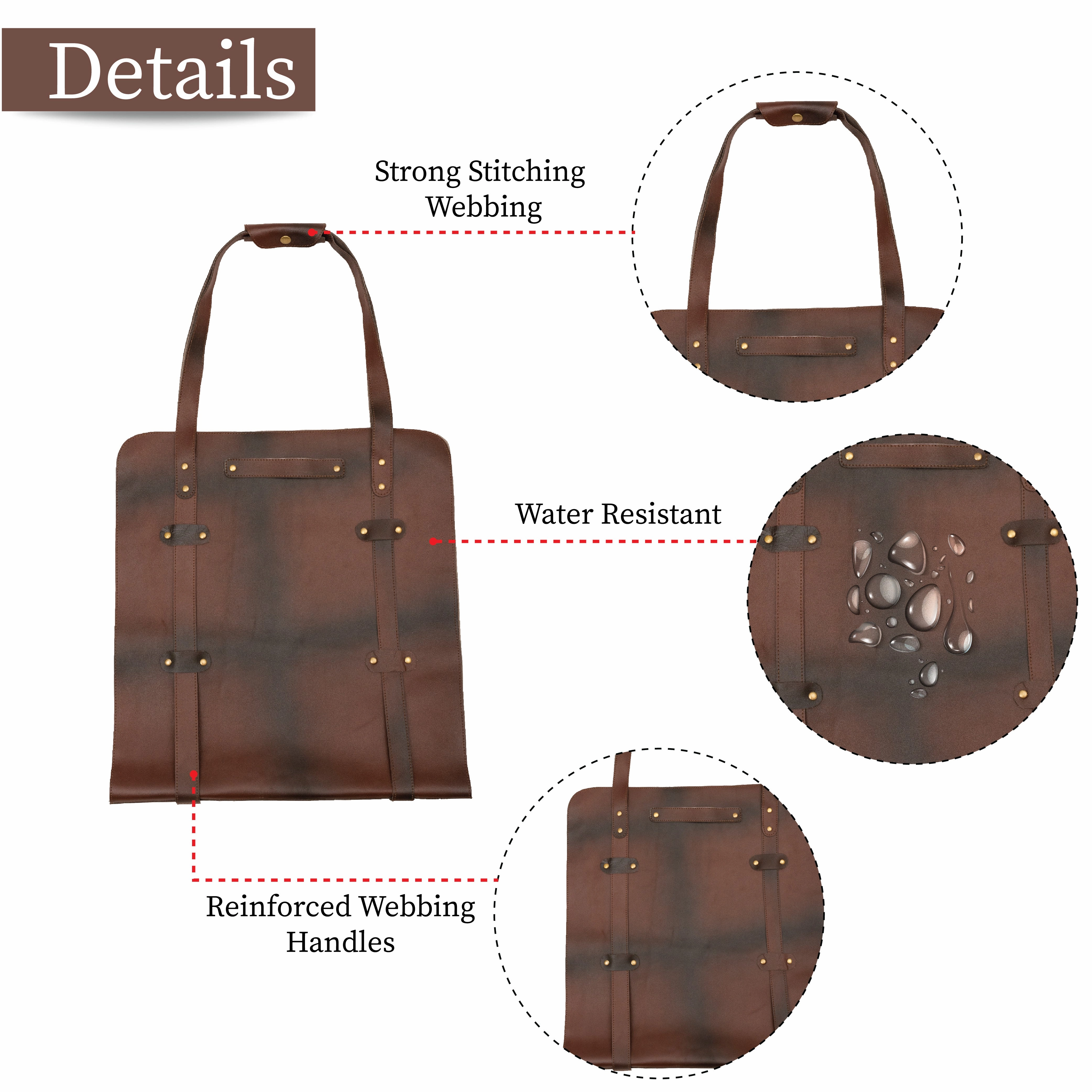 The Isle of Weight Dark Brown Leather Firewood Carrier