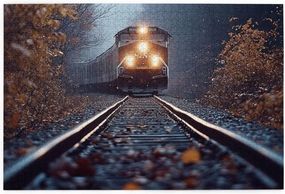 The Locomotive in The Train Tracks 1000 pcs Adult Wooden Jigsaw Puzzle，Stunningly Vibrant Colors Flight of Thought，UAdults Funny Artwork，Pieces Fit Together Perfectly，Gifts for Family