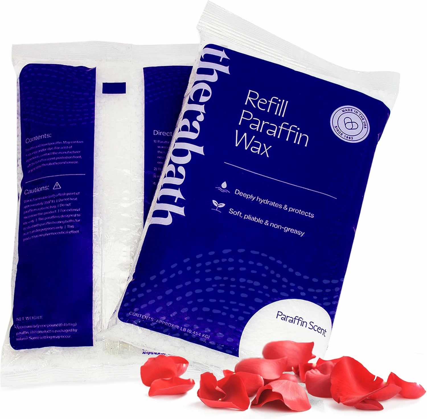 Therabath Paraffin Wax Refill - Thermotherapy - For Hands, Feet, Body - Deeply Hydrates - Made in USA, 6 lb. Rose Petal