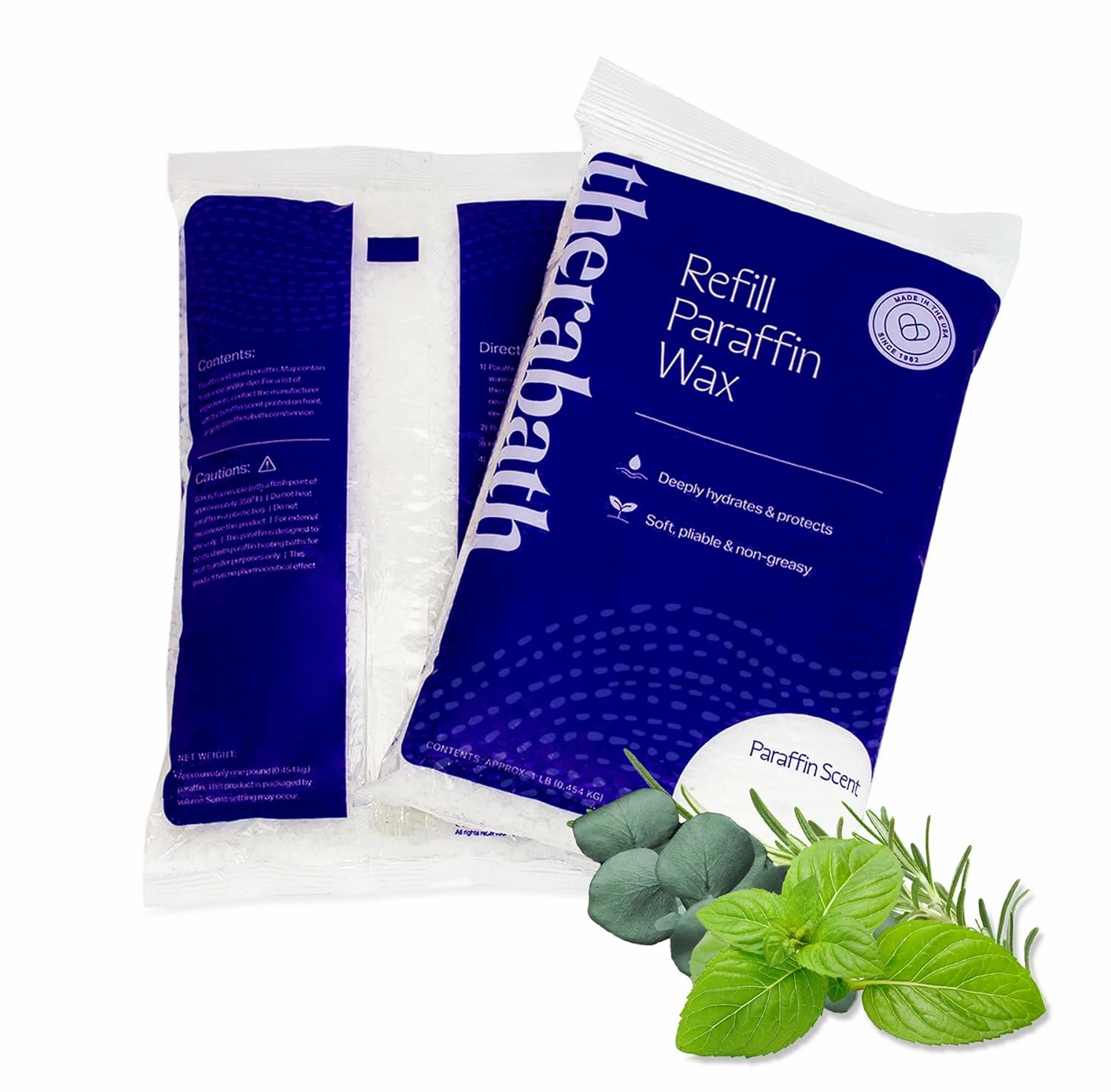 Therabath Paraffin Wax Refill - Thermotherapy - Use to Relieve Arthritis Discomfort, Stiff Muscles, & Dry Skin - For Hands, Feet, Body - Deeply Hydrates - Made in USA, 24 lb. Eucalyptus Rosemary Mint