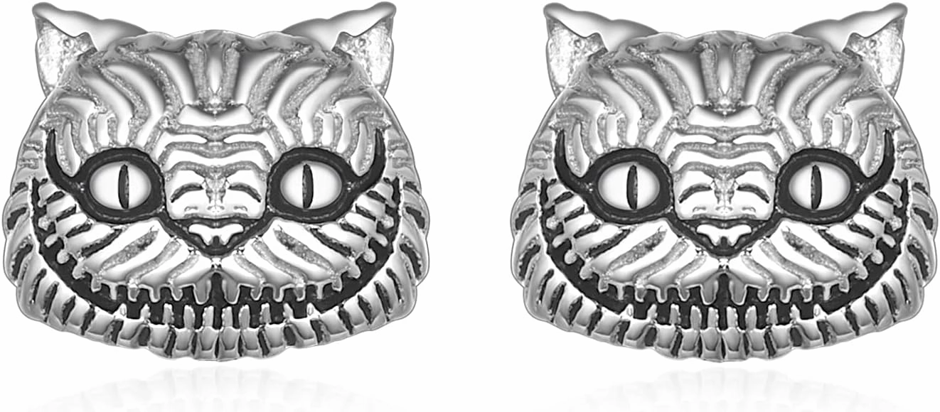 TIGER RIDER Alice Fairytale Cat/Rabbit Bunny Earrings Sterling Silver Weird Earrings For Women Girl Men Jewelry Gift