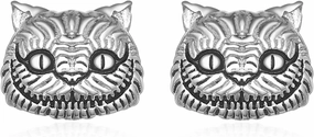 TIGER RIDER Alice Fairytale Cat/Rabbit Bunny Earrings Sterling Silver Weird Earrings For Women Girl Men Jewelry Gift