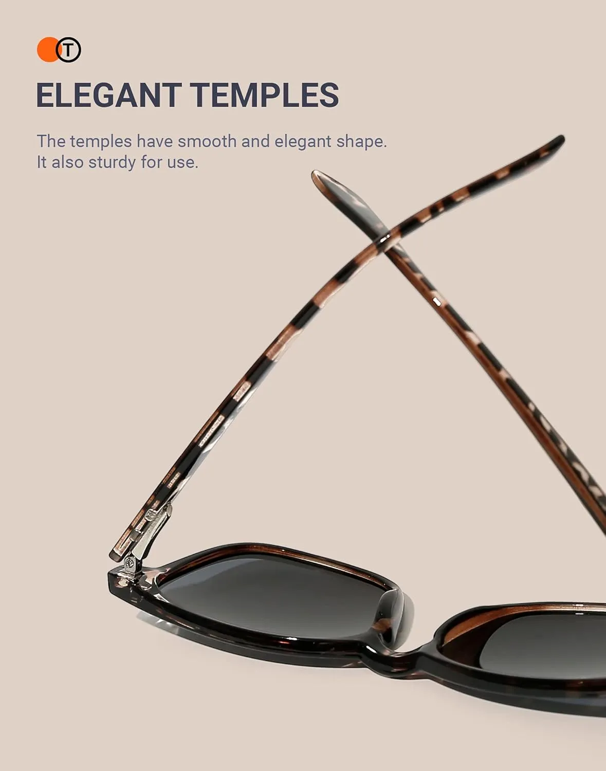 TIJN Polarized Sunglasses for Womens and Mens,Classic Square Frames Shades for UV Protection, Stylish and Trendy Sunnies