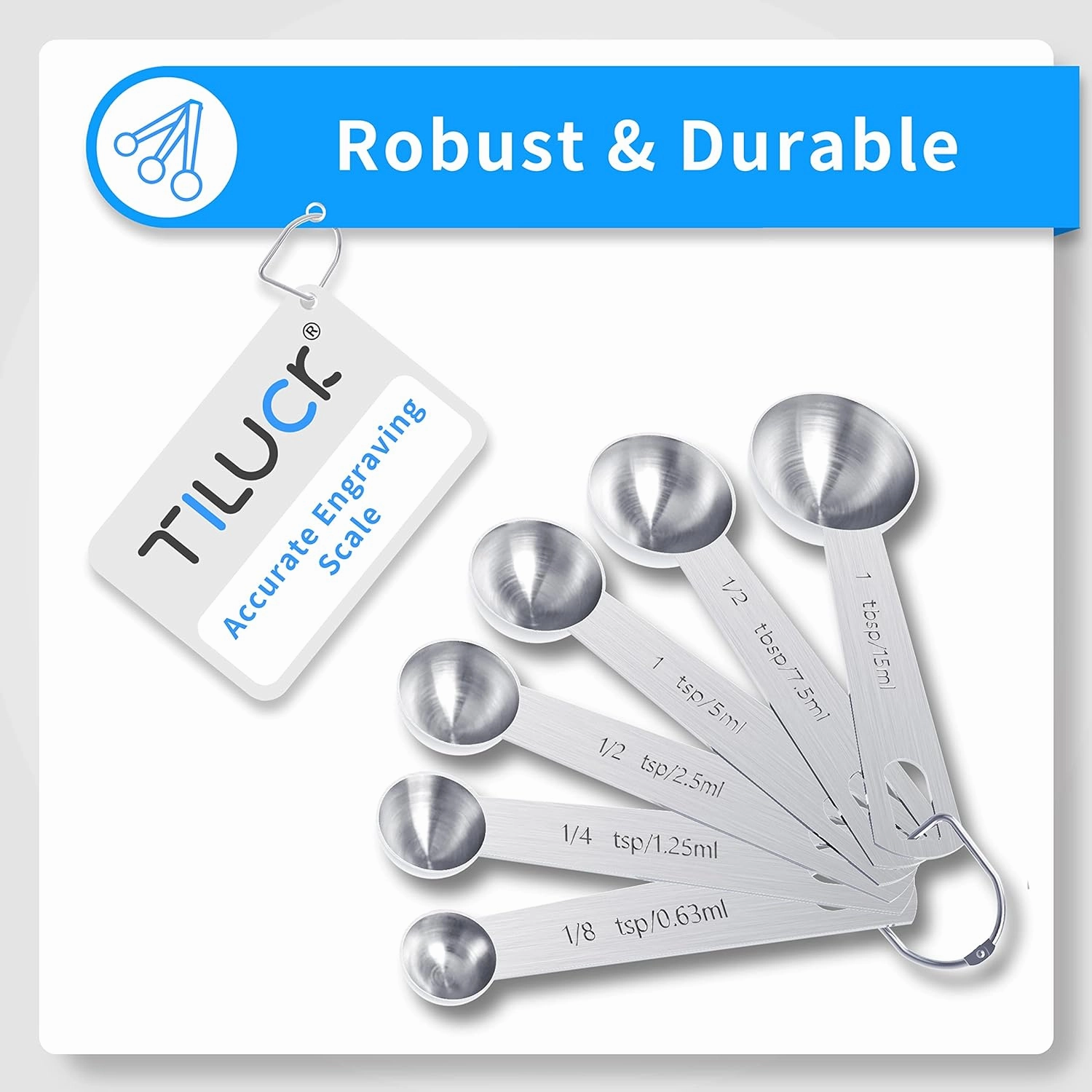 TILUCK Measuring Cups and Spoons Set, Stainless Steel Cups & Spoons,Kitchen Gadgets for Cooking & Baking (13)