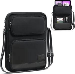 TiMOVO 13 Inch Tablet Sleeve Carrying Bag with Shoulder Strap for iPad Air 13" M3 2025, iPad Pro 13", iPad Pro 12.9", Galaxy Tab S9 Plus/S10 Plus/S9 FE Plus 12.4", Remarkable Paper Pro 11.8", Black