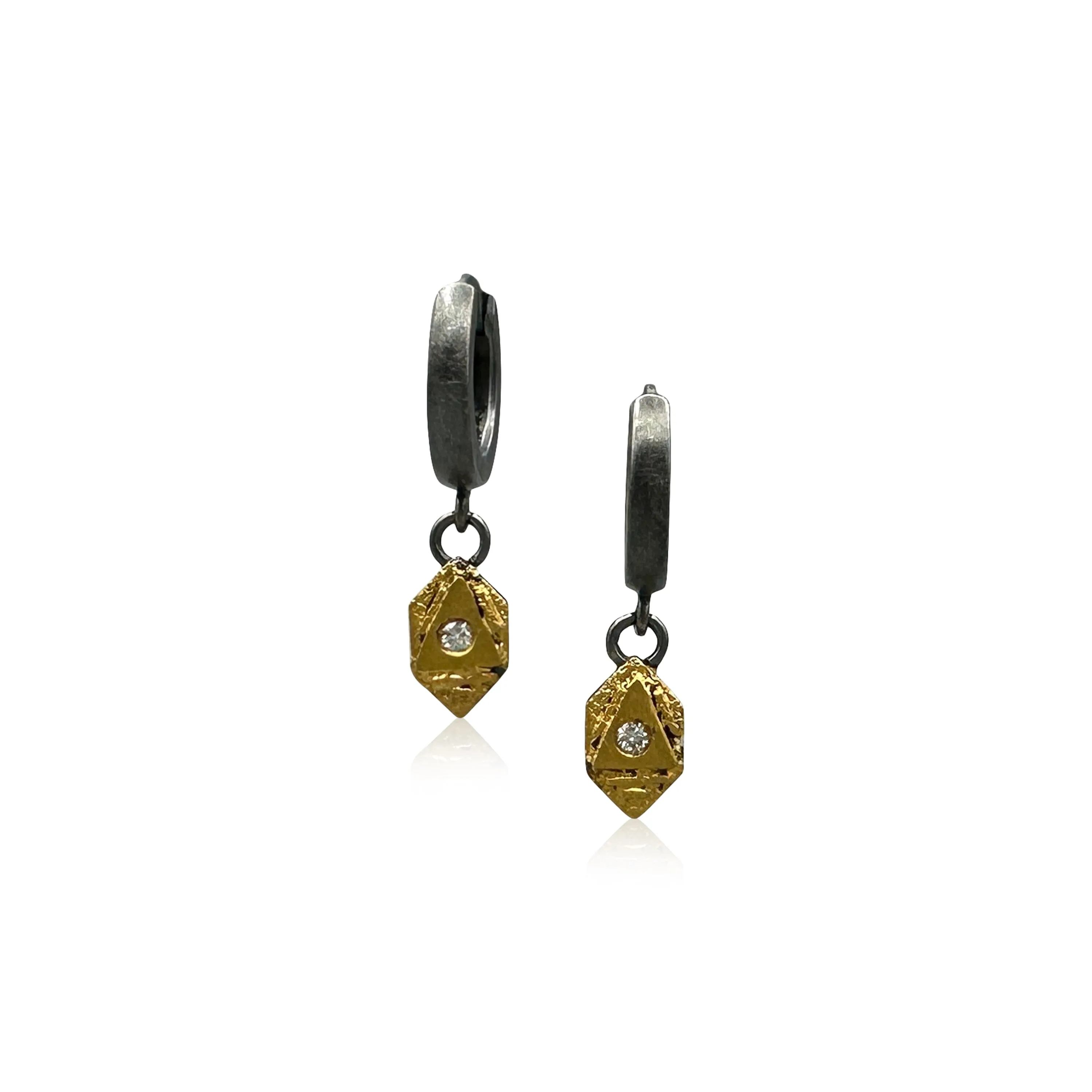 Tiny Atlantis Huggie Drops - Gold