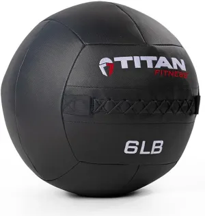 Titan Fitness LB Soft Shell Medicine Wall Ball with Poly-Composite Laminate Cross Texture Non-Slip Grip for Throwing, Core Strength, Floor Exercises, Stretching