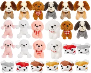 TMWK 24 Pack Dog Puppy Stuffed Animals, 4.8 Inch Small, Assorted, Stocking Stuffers