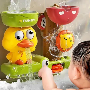 Toddler Bath Toys for Kids Water Toys with 3 Strong Suction Cups Interactive Baby Infant Toys Duck Lion Splash Bathtub & Shower Toys Ideal Gift for Fun in Bath Time (18M )