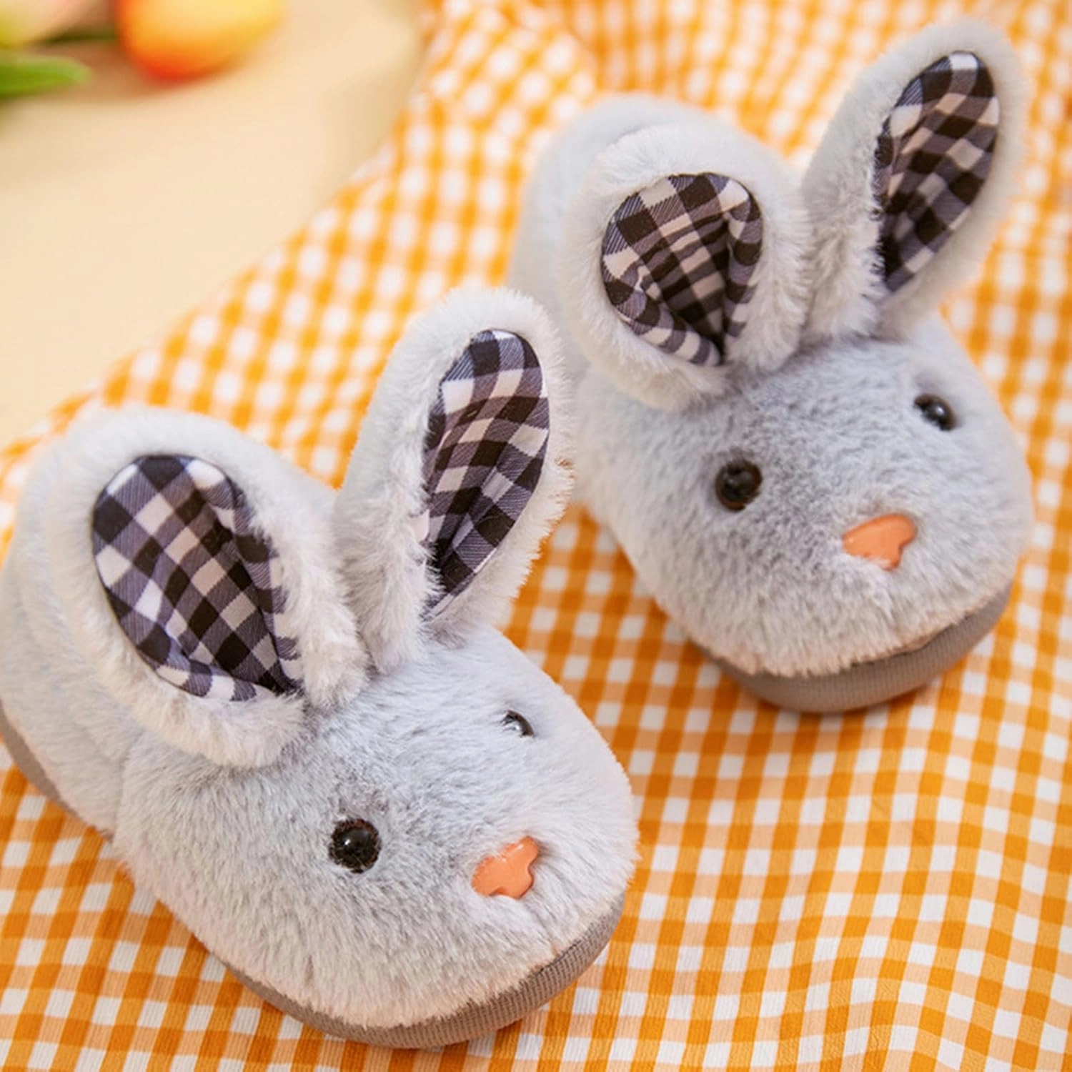 Toddler Slippers for Girls and Boys - Fuzzy Soft Plush Bunny Rabbit Shoes - Warm House Footwear for Kids