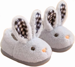 Toddler Slippers for Girls and Boys - Fuzzy Soft Plush Bunny Rabbit Shoes - Warm House Footwear for Kids