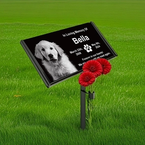 Tombstone For Pet,Personalized Memorial Plaque for Dog,Cat, Custom Gravestone with Photo,Memorial Gifts, Memorial Stone,Animal Headstone,Garden Memorial Stone, Grave Marker, Burrial Plaque(For Pets)