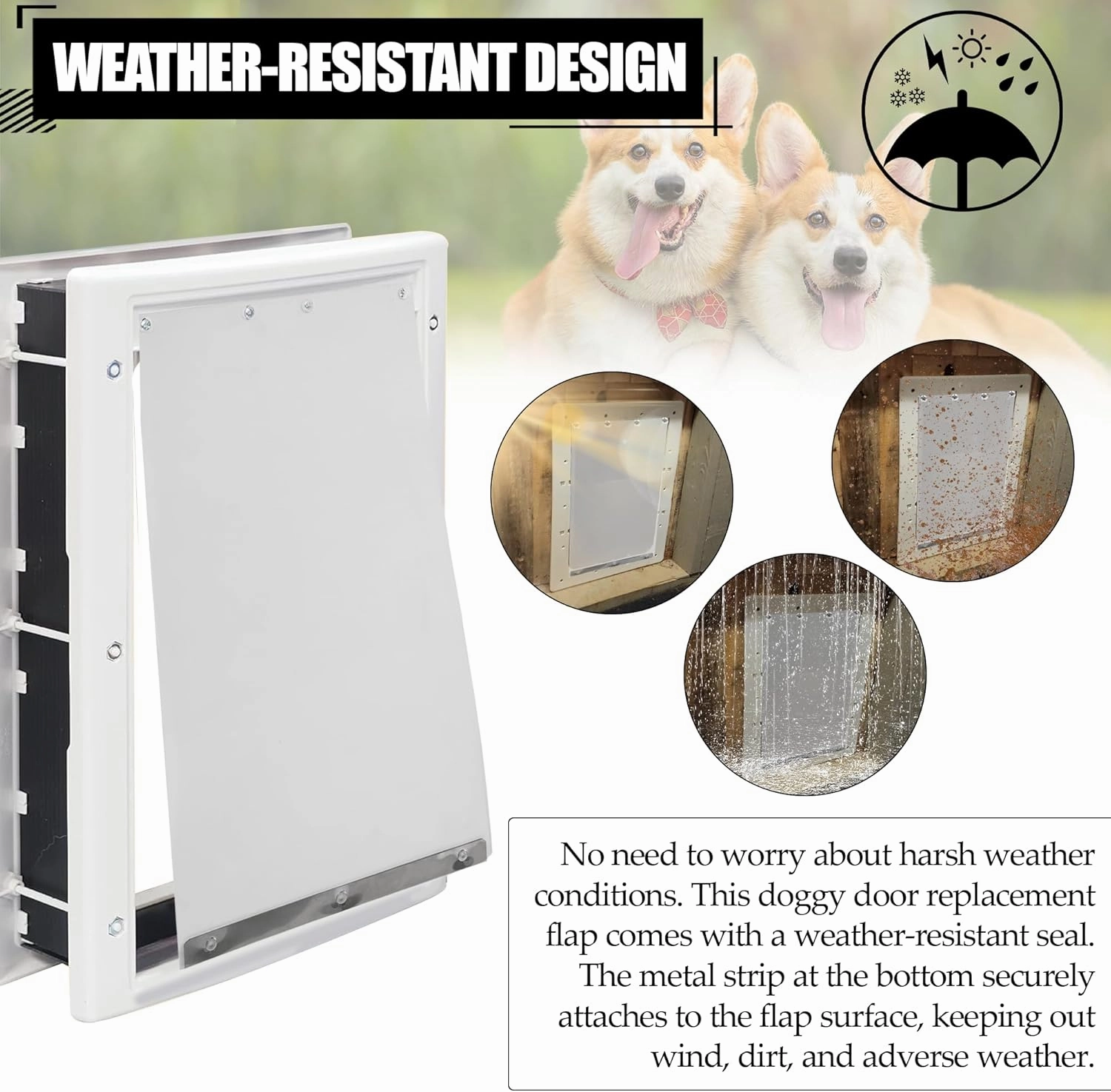 TonGass 10" x 18" Pet Door Flap Large Transparent Dog Door Flap Replacement Designed for Ideal Pet Products Ruff Weather Dog Doors Model DSRWXL for Larger Pets (Up to 90 lbs)